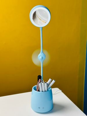 Desk Pen Holder With Led Lamp And Fan_img_6