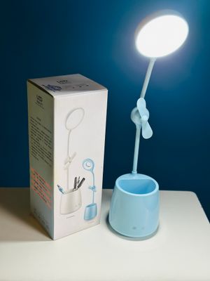 Desk Pen Holder With Led Lamp And Fan_img_9