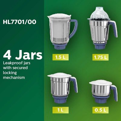 Philips Viva Collection HL7701/00 Mixer Grinder, 750 Watts (4 Jars)_img_2