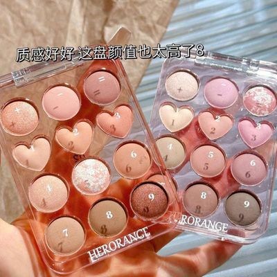 HERORANGE~Love 12 color eye shadow plate (matte)Available in stockShade: 1, 2_img_2