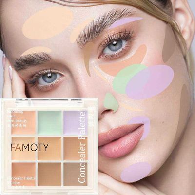 9Color Concealer Palette Moisturize Long Lasting Cover Dark Circles Acne Pores_img_3