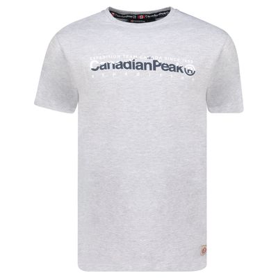 Canadian Peak JOPEAKEAK Homme - T-Shirt Col Rond avec Impressions et Drapeau Gris Clair_img_0
