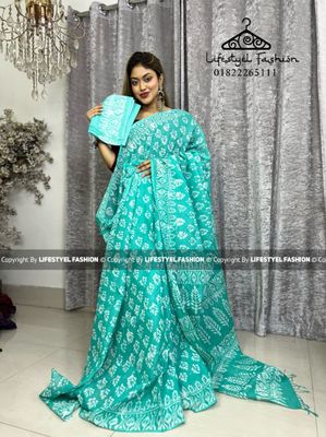 প্রিমিয়াম কোয়ালিটি সুতি বাটিক শাড়ি  (LF-C-739)_img_0