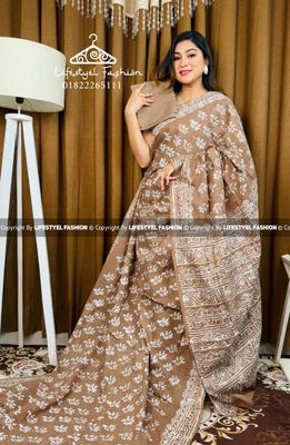 প্রিমিয়াম কোয়ালিটি সুতি বাটিক শাড়ি (LF-S-382)_img_0
