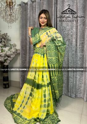 প্রিমিয়াম কোয়ালিটি সূতি বাটিক শাড়ি  (LF-A-728)_img_0