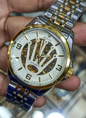 Rolex Automatic Skeleton Watch Silver White_img_3