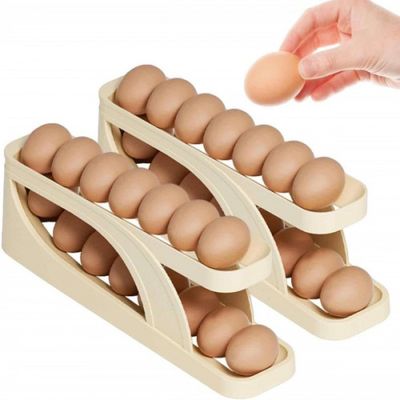 Stackable Egg Storage Box – Automatic Rolling Refrigerator Organizer_img_1