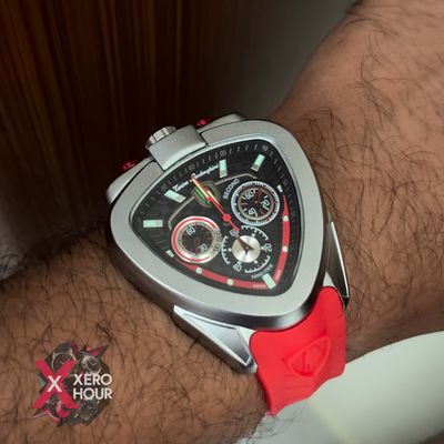 Lamborghini Sport Silicon Strap Watch | Red Strap_img_7