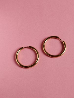 Basic golden hoops earrings 2.2 cm_img_0