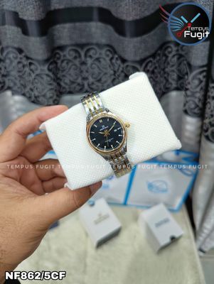 Naviforce 8039 Ladies Chain Watch- Black Dial- Golden Bezel- Silver+Golden Chain- TF Code NF862/5CF_img_5