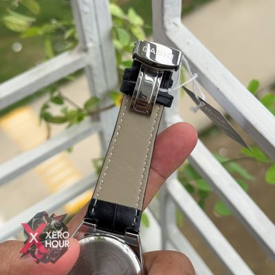 Edifice AA Grade | Leather Plain Dial watch | Black Belt white dital_img_1