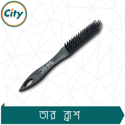 কার্বন স্টিলের তারের ব্রাশ কার্ভড প্লাস্টিকের হ্যান্ডেল সহ তার ব্রাশ_img_1