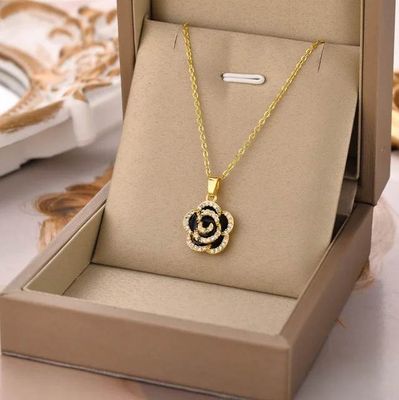 Black Rose necklace set 🖤Ring🖤Earring🖤pendent_img_1