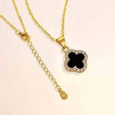 Four leaf double side clover necklaceColours 💛Golden🤍SilverBoth Colours available_img_1