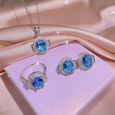 3 Diamond Cut Multi Zircon Jewellery Set_img_0