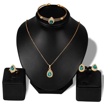 NacklaNacklace, earring, finger ring & bracele colour- Golden, Red, Green_img_0