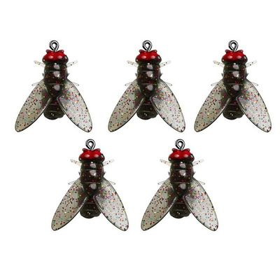 15 pcs Luya Soft Bait Fly Hook Bionic Fly Bait Insect Micro Object Horse Mouth Cocked Mouth Luofei Fake Bait_img_2