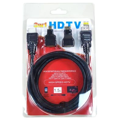 HDMI to HDMI Hd Adapter Cable Version 1.4 Three-In-One Mini HDMI Micro HDMI Interface 1080P_img_2