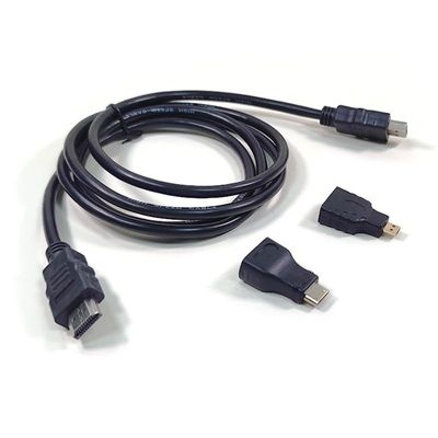 HDMI to HDMI Hd Adapter Cable Version 1.4 Three-In-One Mini HDMI Micro HDMI Interface 1080P_img_3