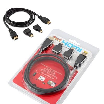 HDMI to HDMI Hd Adapter Cable Version 1.4 Three-In-One Mini HDMI Micro HDMI Interface 1080P_img_4
