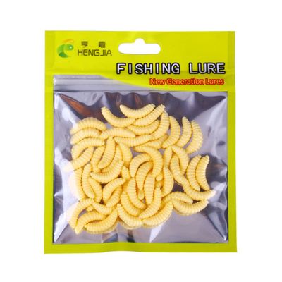Grape Bug Maggot Worm Native 50pcs Set Creamy Color Glow in the Dark Clear Black Bass Trout Chin Yamame Area Management Fishing Rivers Stream Black Bass Fishing Bass Fishing Lake Dam Bluegill Carp_img_9