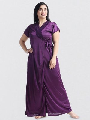 4 Part Premium Nightwear Combo ( Purple )_img_1