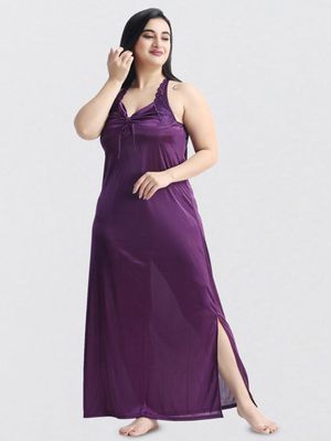 4 Part Premium Nightwear Combo ( Purple )_img_5