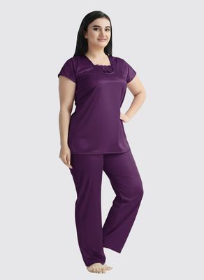 4 Part Premium Nightwear Combo ( Purple )_img_6