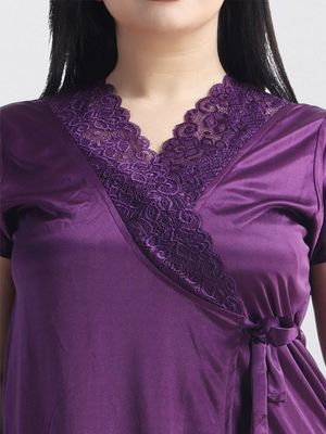 4 Part Premium Nightwear Combo ( Purple )_img_8