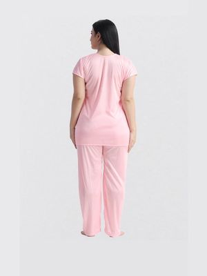 4 Part Premium Nightwear Combo ( Light Pink )_img_6