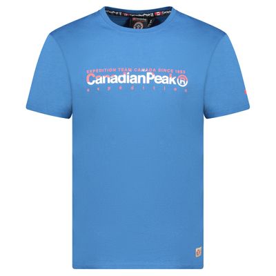 Canadian Peak JOPEAKEAK Homme - T-Shirt Col Rond avec Impressions et Drapeau Bleu_img_0