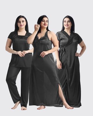 4 Part Premium Nightwear Combo ( Black)_img_0