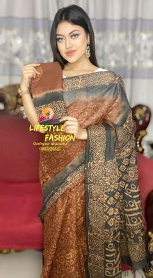 প্রিমিয়াম কোয়ালিটি সুতি বাটিক শাড়ি  (LF-C-382)_img_0
