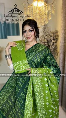 প্রিমিয়াম কোয়ালিটি সুতি বাটিক শাড়ি  (LF-C-071)_img_0