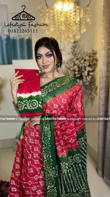 প্রিমিয়াম কোয়ালিটি সুতি বাটিক শাড়ি  (LF-C-518)_img_0