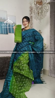প্রিমিয়াম কোয়ালিটি সুতি বাটিক শাড়ি  (LF-C-935)_img_0