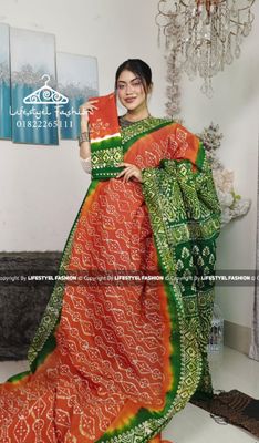 প্রিমিয়াম কোয়ালিটি সুতি বাটিক শাড়ি  (LF-C-104)_img_0