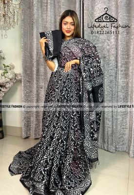 প্রিমিয়াম কোয়ালিটি সুতি বাটিক শাড়ি  (LF-C-716)_img_1