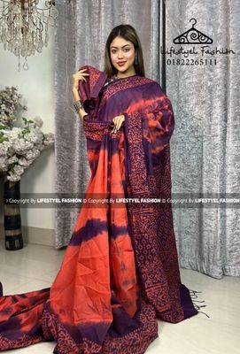 প্রিমিয়াম কোয়ালিটি সুতি বাটিক শাড়ি  (LF-C-720)_img_0