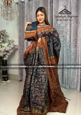 প্রিমিয়াম কোয়ালিটি সুতি বাটিক শাড়ি (LF-C-753)_img_0