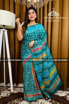 প্রিমিয়াম কোয়ালিটি সুতি বাটিক শাড়ি (LF-C-756)_img_0