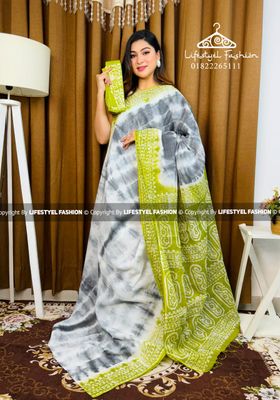 প্রিমিয়াম কোয়ালিটি সুতি বাটিক শাড়ি (LF-C-760)_img_0