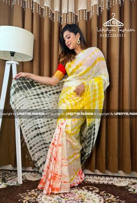 প্রিমিয়াম কোয়ালিটি সিল্ক বাটিক শাড়ি (LF-C-141)_img_1