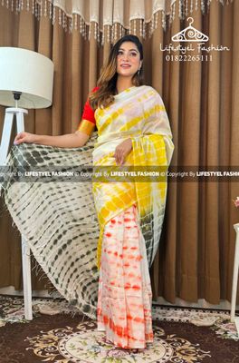 প্রিমিয়াম কোয়ালিটি সিল্ক বাটিক শাড়ি (LF-C-141)_img_3