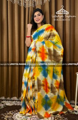 প্রিমিয়াম কোয়ালিটি সিল্ক বাটিক শাড়ি (LF-C-150)_img_0