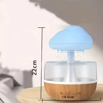 Mushroom Cloud Humidifier with LED Night Light in Bangladesh – USB Rechargeable Aroma Diffuser with Multi-Color Rainfall Effect_img_2