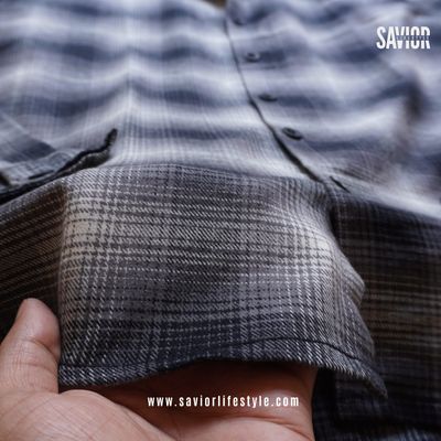 Charcoal Ash - Pocketless Full Sleeve Check Shirt_img_2