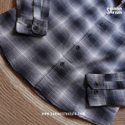 Charcoal Ash - Pocketless Full Sleeve Check Shirt_img_3