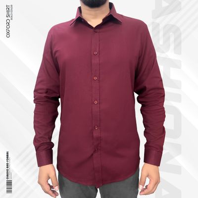 Signature Solid Wine Oxford Shirt_img_0