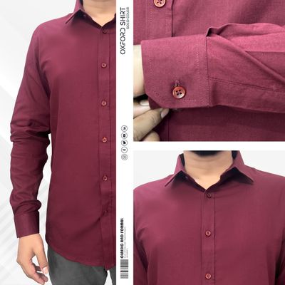 Signature Solid Wine Oxford Shirt_img_1